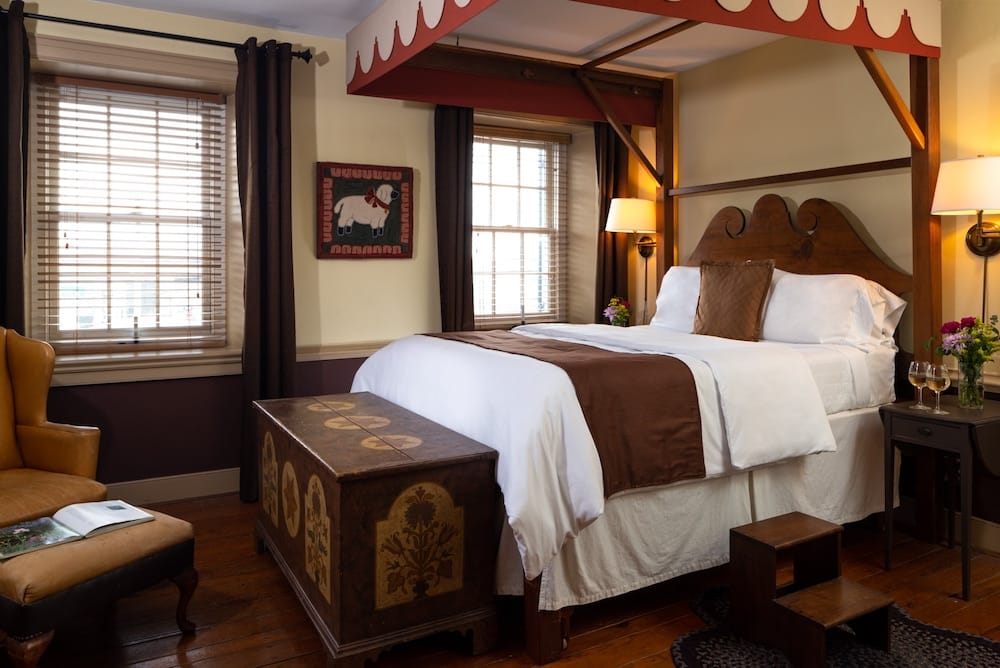 Cozy and elevated guest room at our bed and breakfast in Lancaster County, one of the most romantic getaways in Pennsylvania