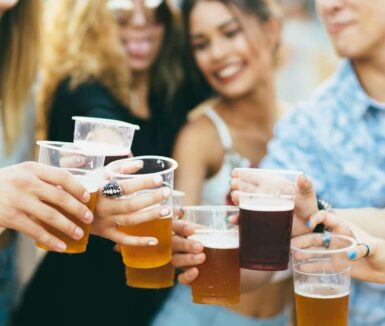 People toasting with beer glasses at Ephrata Brewfest