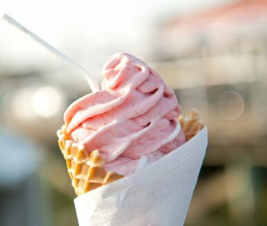 Ice cream cone in the summer at Lapp Valley Farm