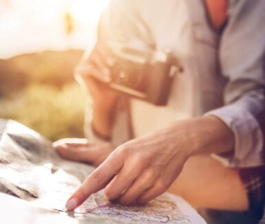 Couple planning a trip to the Ephrata Cloister