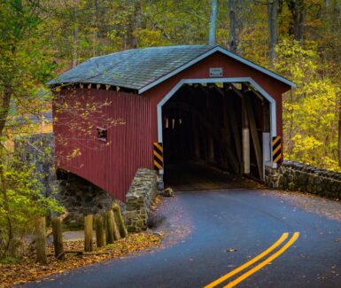 Historic covered bridge - one of the best things to do in Lancaster, PA in the fall