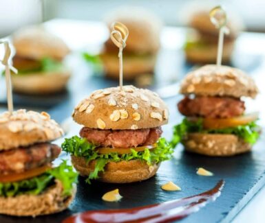 Close up of mini burgers siders for Taste of Lititz in PA